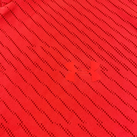UNDER ARMOUR UA Running Shirt Men Medium M Neon Orange Breathable Perforated - Picture 2 of 10